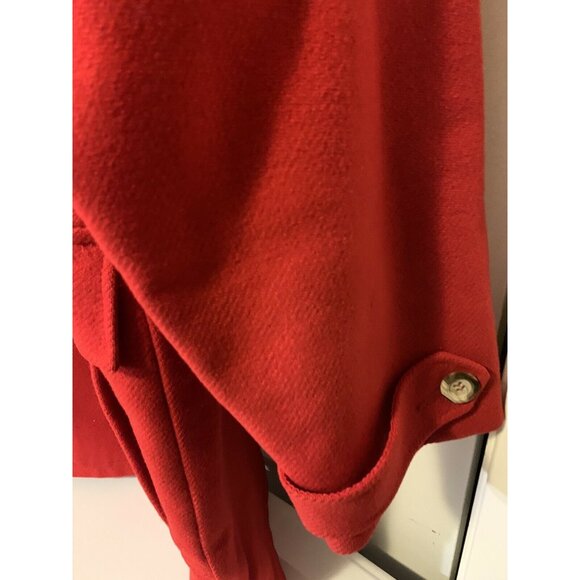 Lands End Hooded Wool Parka Toggle Coat Jacket Red Women’s Sz M MADE IN USA - Picture 8 of 9